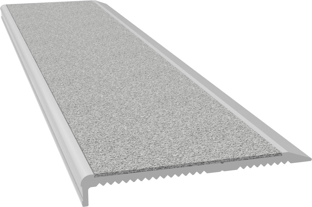 Aluminium Stair Nosing - M Series BLACK anodised with BLACK external rated insert - Safety Stride