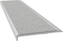 Aluminium Stair Nosing - M Series CLEAR anodised with LIGHT GREY external rated insert - Safety Stride
