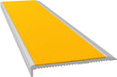 Aluminium Stair Nosing - M Series CLEAR anodised with YELLOW external rated insert - Safety Stride